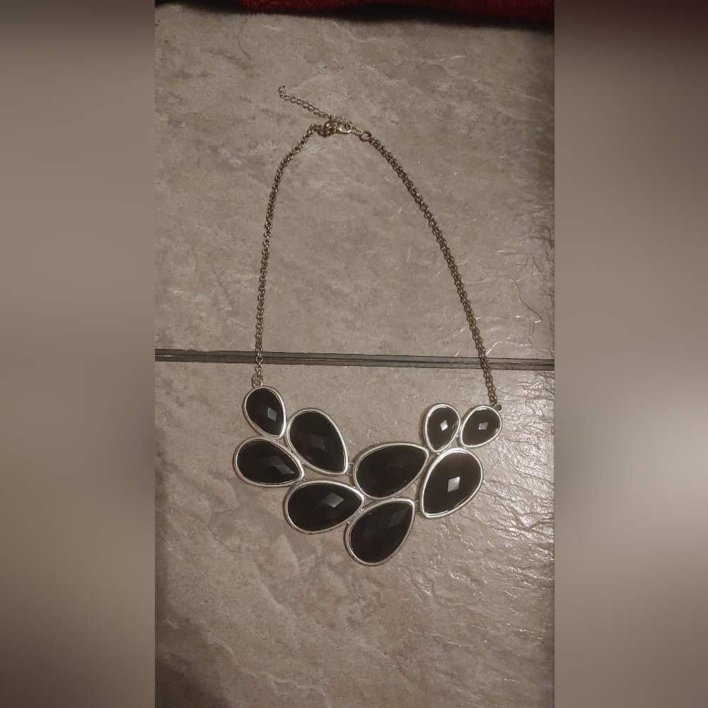 Black "Bib" style necklace